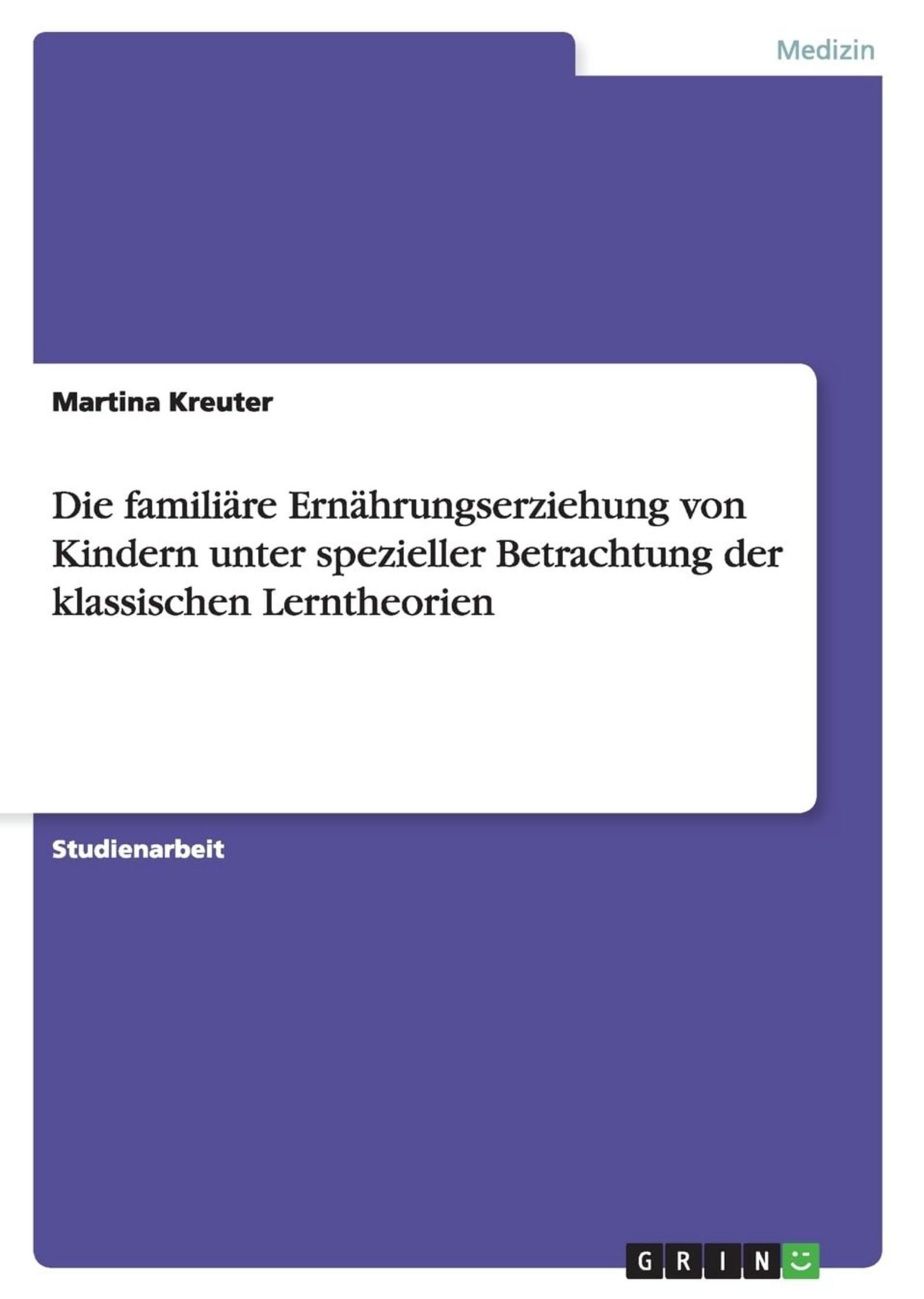 Martina Kreuter-Müller Buch Die familiäre Ernährungserziehung